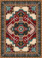 WebRed Persian Carpet Design, Vintage Carpet vector
