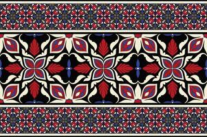 Red and blue carpet borders for ethnic tribes vector