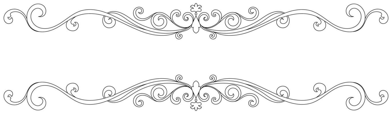 Luxury vintage decorative frame with symmetrical swirl pattern. Perfect for invitation cards, certificates, menus and various decorative designs. Black and white border pattern.