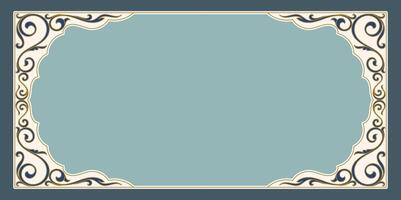 Elegant vintage border with ornamental swirl design, perfect for invitations, certificates, labels, or decorative backgrounds. vector