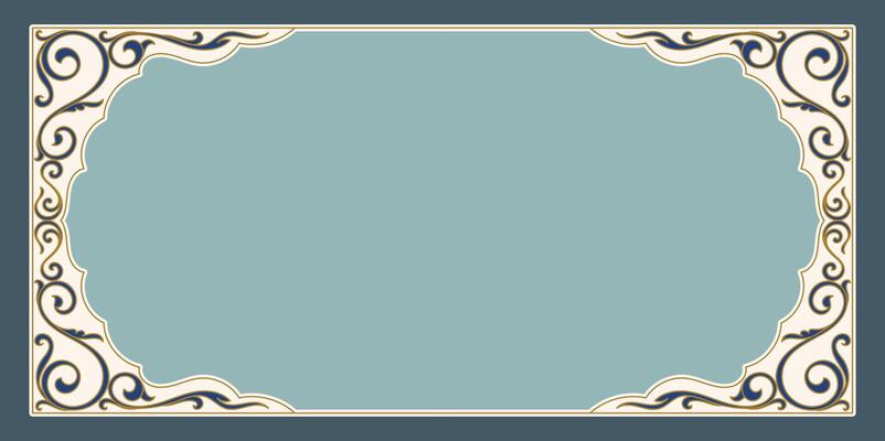 Elegant vintage border with ornamental swirl design, perfect for invitations, certificates, labels, or decorative backgrounds.