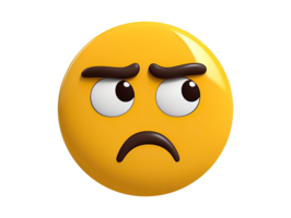 Minimal style sad emoji icon png
