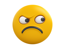 Unhappy emoticon with frown expression png