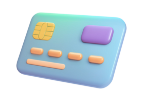 Shiny Credit Card Icon with 3D Perspective png