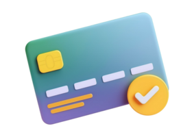 3D Style Credit Card Icon Isolated on Transparent Background png