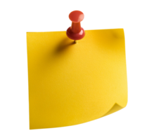 Yellow Note Paper with Red Pin on Transparent Background png