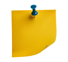 Reminder Note with Push Pin in Yellow Color png