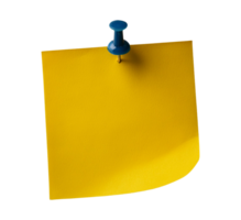 Blank Yellow Memo Paper Pinned with Thumbtack png