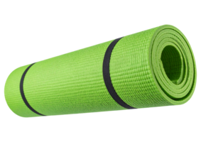 a green yoga mat on a transparent background png