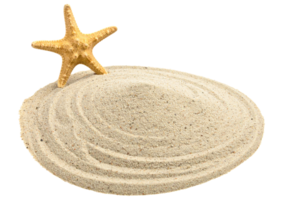 sand and starfish on transparent background png