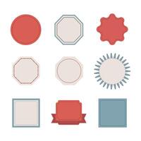 Collection of nine decorative labels and shapes isolated on white background vector