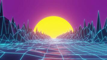 Vaporwave Retro Animation. Seamless Loop. Vintage Style Abstract Background. 4K video