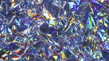 Animated Crumpled Foil with Holographic Colors and Stop Motion Visual Loop video