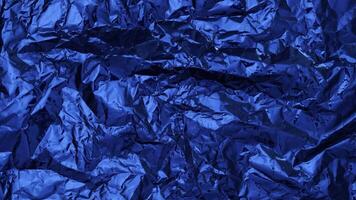 Shiny Dark Blue Foil Background with Crumpled Texture and Subtle Light Play Stop Motion video