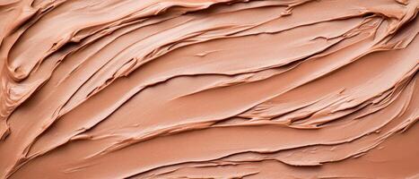 Smooth Textured Dessert Spread. Light Brown Color. Food Surface Background. Gluten free option. Low carb possibility. Creamy frosting texture. photo