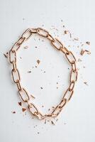 Symbolic representation of lost friendships through a broken chain depicting the impact of bullying on relationships photo