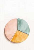 Inheritance disputes illustrated through a divided pie chart in gentle hues showcasing shared interests and conflicts photo