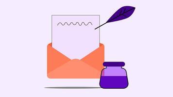 Animation of writing an email, representing the activity of a copywriter video