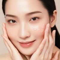 A woman with a white face and a white eye liner photo