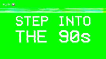 Retro 90s VHS Tape Effect Green Screen Overlay with Tape Text video