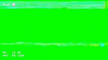 Retro 90s VHS Tape Effect Green Screen Overlay with Tape Distortion video