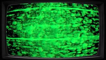 Retro 90s TV Effect Green Screen Overlay with Noisy TV Static video