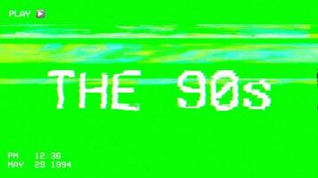 Retro 90s VHS Tape Effect Green Screen Overlay with Tape Scanlines video