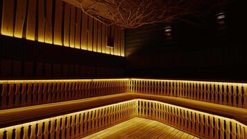 Luxury Wooden Sauna Or Steam Bath In Modern SPA Center, Relaxation And Enjoy Calmness video
