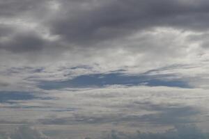 A plane flying in the sky with a cloudy sky photo