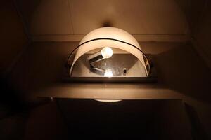 A light is shining on a wall photo