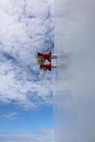 A view of a fire hydrant on a roof photo