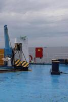 A boat with a crane on it photo