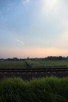 A train track in the distance photo