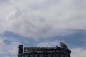 A building with a clock on top of it photo