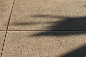 A shadow of a person on a sidewalk photo