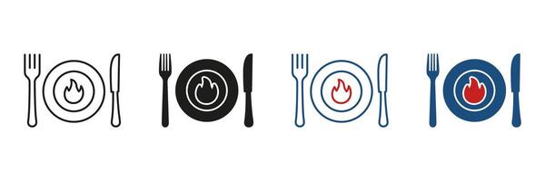 Restaurant and Dining Line and Solid Icon Set. Cutlery and Food Symbol Collection. Isolated Illustration vector
