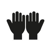Raised Hands Solid Icon. Assistance, Support, And Participation Silhouette Symbol. Representing Help, Aid, And Volunteering. Isolated Illustration vector