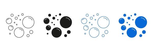 Bubble Line And Solid Icon Set. Bubbly Design Symbol Collection. Isolated Illustration vector