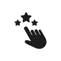 Hand Reaching For Stars Solid Icon. Achievement, Aspirations, And Goal-Setting Silhouette Symbol. Success And Motivation Concept. Isolated Illustration vector