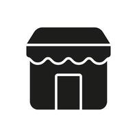 Small Storefront Solid Icon. Retail Business, Shopfront, And Marketplace Representation Silhouette Symbol. Local Store, Boutique, And Commerce Concept. Isolated Illustration vector