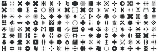 Decorative Pattern Geometric Design Elements Solid Icon Set. Decorative Pattern Geometric Design Elements Silhouette Symbol Collection. Isolated Illustration vector