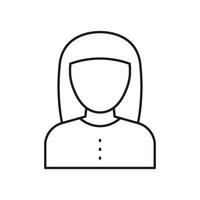 Female Avatar Line Icon. User Profile, Account Representation, And Identity Outline Symbol. Social Media And Networking. Editable Stroke. Isolated Illustration vector