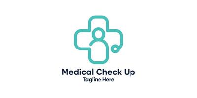 logo design plus and people,design medical check up vector