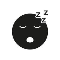 Sleeping Face With Zzz Solid Icon. Sleep, Rest, And Relaxation Silhouette Symbol. Tiredness And Nighttime Representation. Isolated Illustration vector