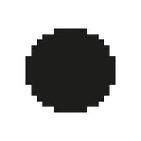 Black Pixelated Circle Icon. Minimalist Geometric Shape Symbol. Simple Design Element For Digital Art And Graphics. Isolated Illustration vector