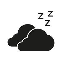 Clouds With Sleep Zzz Solid Icon. Dreaming, Relaxation, And Sleep Symbol. Restful Night, Peaceful Sleep, And Tranquility Representation. Isolated Illustration vector