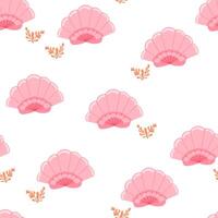 Pink shell pattern with orange accents vector
