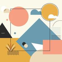 Modern minimalist abstract background with geometric shapes and summer tones. Ideal for creative projects, posters, prints, social media, and branding visuals vector