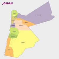 Map of Jordan Provinces and Administrative Divisions vector
