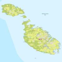 Geographic map of Malta and Gozo islands vector